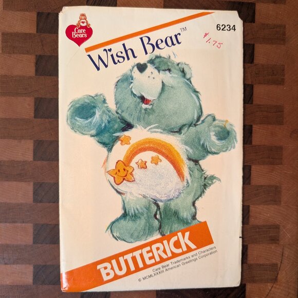 Butterick Other - VINTAGE Butterick 6234 Wish Bear - Uncut - Care Bears - circa 1983